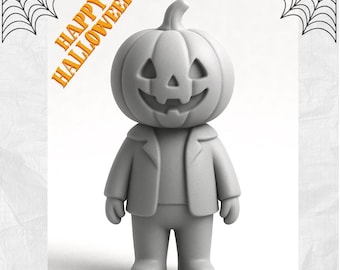 Figura de cabeza de calabaza imprimible en 3D (STL): Modelo de decoración de Halloween