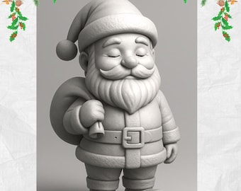 Archivo STL de modelo 3D de Papá Noel: Figura de gnomo navideño (descarga digital)