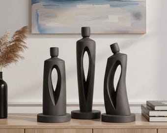 Abstract Human Sculpture STL Set of 3 | Negative Space Figurines | Modern Minimal Decor | 3D Printable Statue | Digital Download Stl File