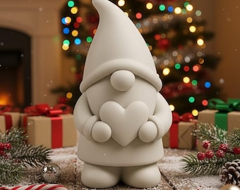 Archivo STL de gnomo navideño: Figura navideña para imprimir en 3D (descarga digital)