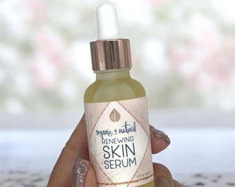 Vernieuwend gezichtsserum (1 oz) biologisch, plantaardig, antioxidant serum voor optimale voeding en gerevitaliseerde huid.