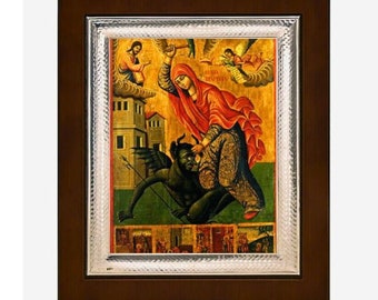 Icon with silver frame 925 ′  Saint Marina 26,5cm x 21,5cm