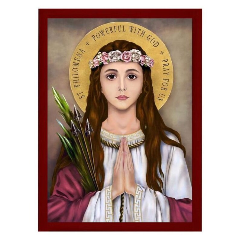 Saint Philomena Icon Handmade lithography Etsy