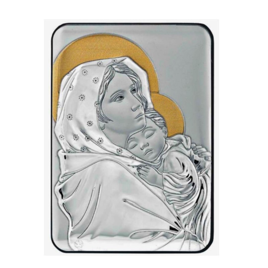 Icon Virgin Mary silver 925 and Gold Plated - Etsy