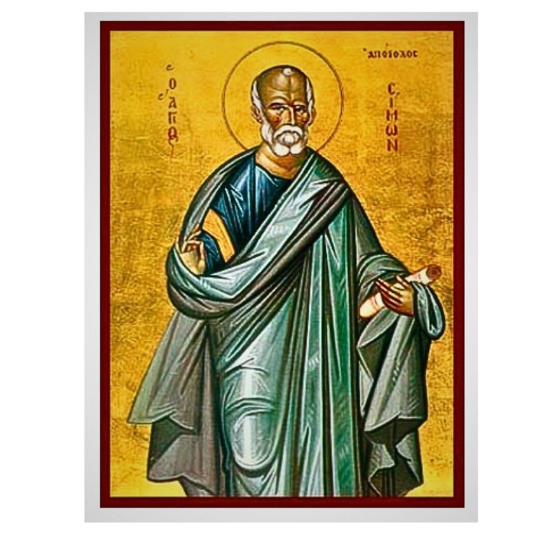 Saint Simon Icon the Apostle Handmade Greek Orthodox Icon of Etsy