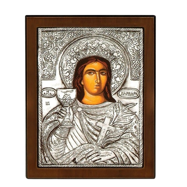 Icon silver 925 ′  23cm x 17cm  Saint Varvara