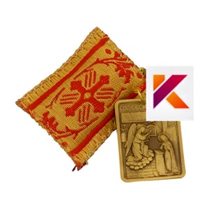 Amulet - Pendant Rectangle with a Metal Icon of the Annunciation