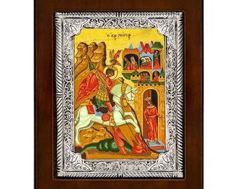 Icon silver 925 ′  14cm x 17cm Saint George