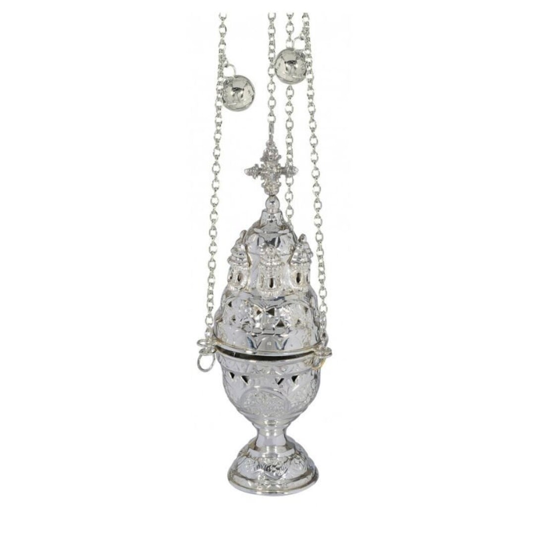 Christian Hanging Brass Incense Burner Silver Plated 26cm X Etsy