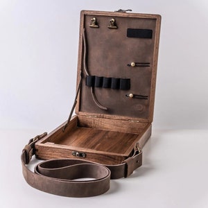 Wooden Briefcase for Writers | Modern Writing Box | Creative Messenger Bag | Stationery Box | Desktop Storage Box | Gifts For Writers