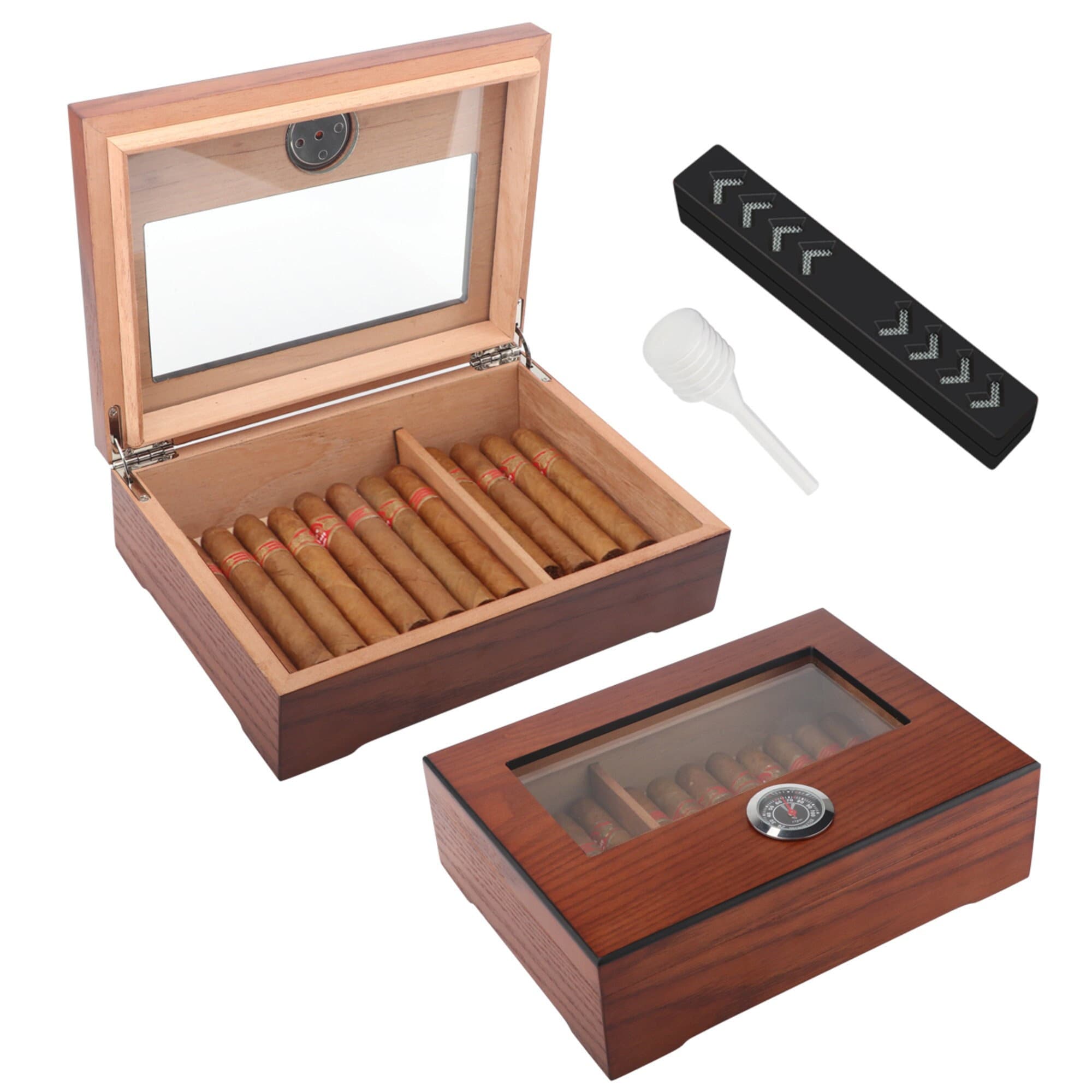 Olearn Mini Digital Temperature Humidity Meters Gauge Cigar Box