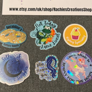 Zodiac Academy 6 x Mini stickers, Seth, Caleb, Geraldine and more. Officially Licensed Twisted sisters merch