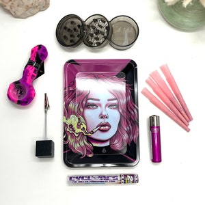 Cyberpunk Baddie Pink Smoke Set Goth Princess Smoking Set 