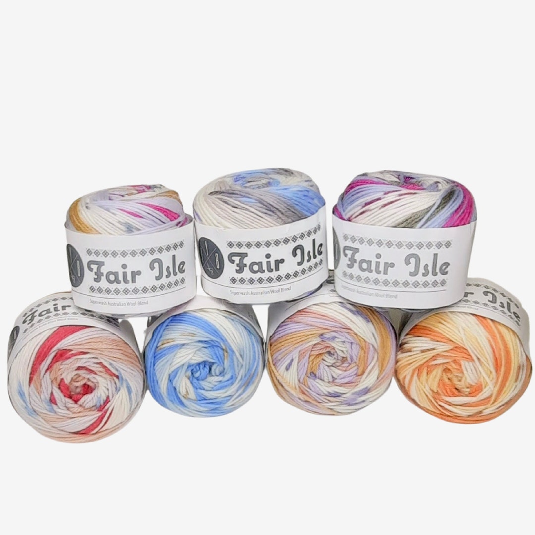 Self Patterning Yarn, Fair Isle Yarn by EYB, Self Striping Yarn, Wool Yarn, Superwash Baby Yarn