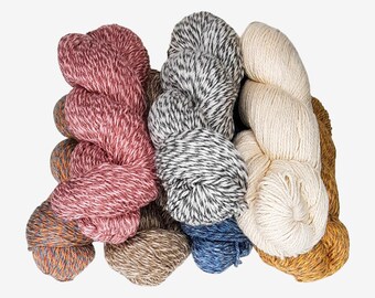 Seaside Yarn by North Light Fibers, Cotton & Wool Blend Yarn, Worsted Weight Yarn, Multi Colored Yarn, Plied Yarn, Made in USA Yarn, Knit