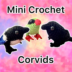 2,5" handgemaakte gehaakte corvids