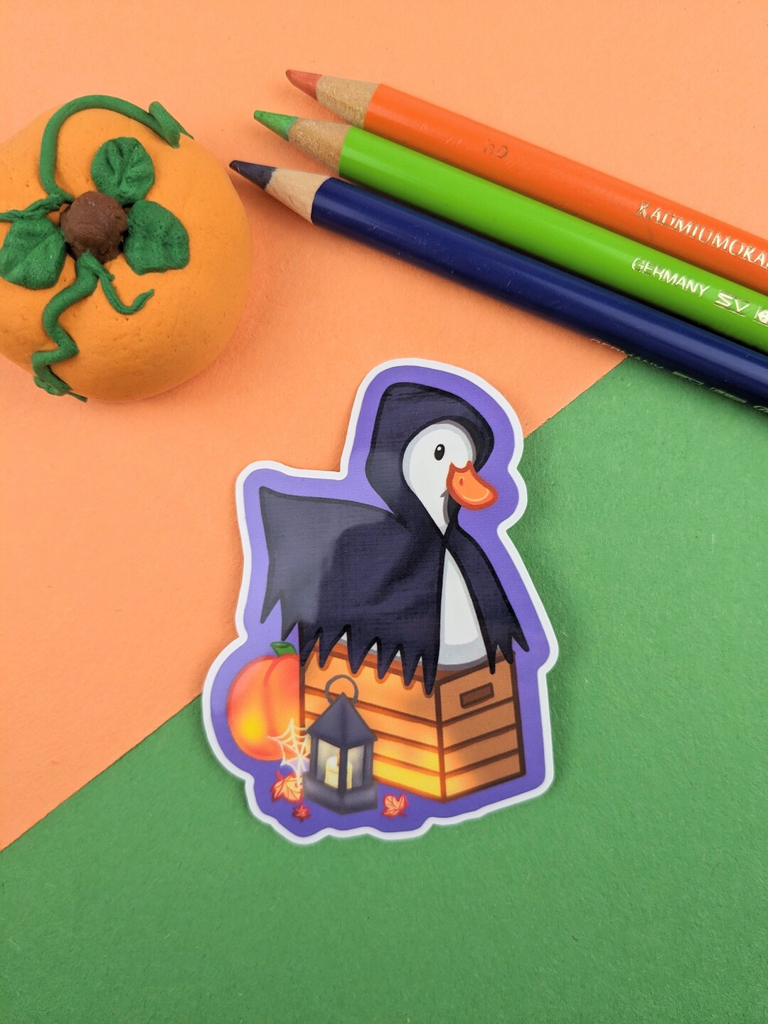 Evil Duck Sticker Spooky Merchant Duck Sticker Halloween Themed Vinyl Easy - Etsy