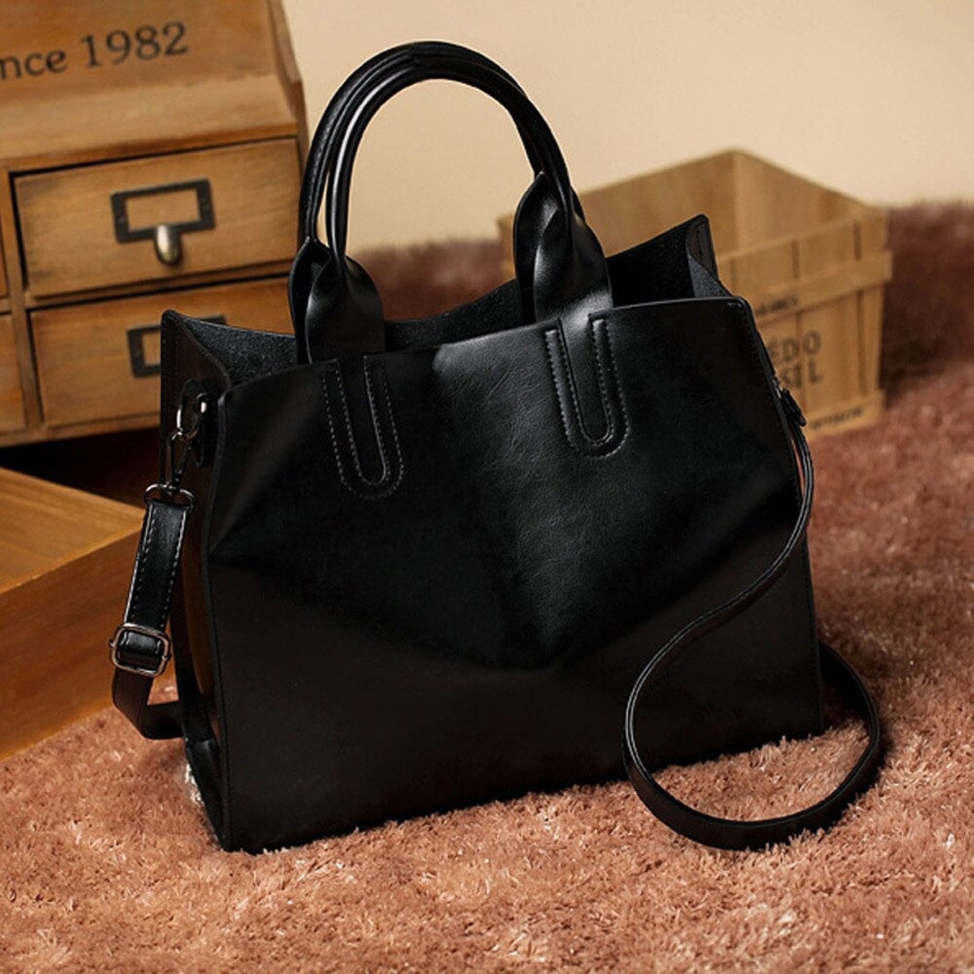 Dropshipping 3 Sets High Quality Patent Leather Women Handbags Luxury  Brands Tote Bag+Ladies Shoulder Messenger Crossbody Bag