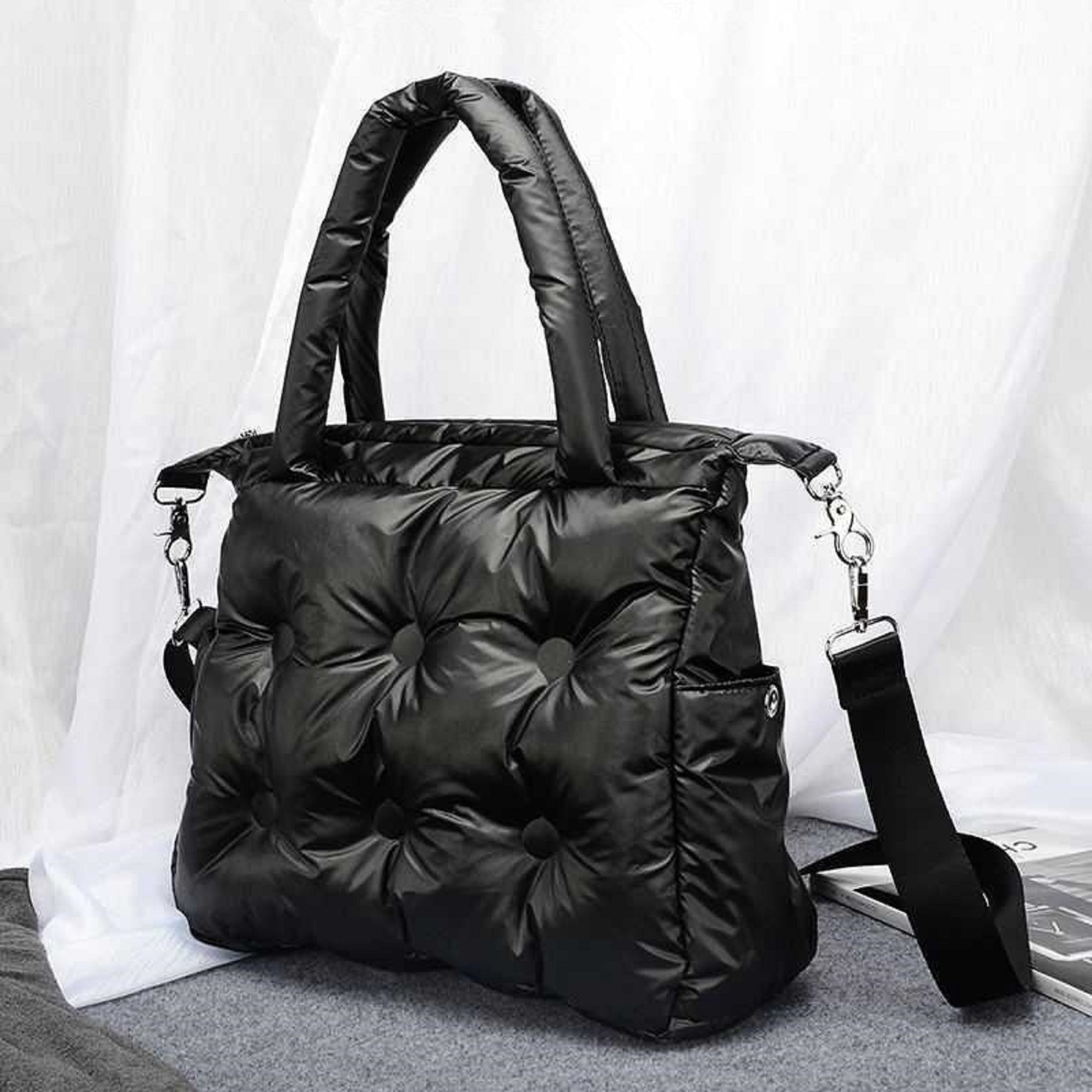  Puffer Tote Bag, Luxury Chic Quilted Large Padded Soft