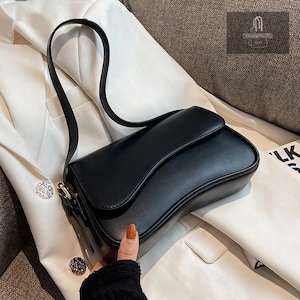 Designer Leather Crossbody Bag for Women - Small Flap Shoulder Bags - Fashionable Underarm Bag - Elegant Female Handbag - Chic Leather Purse