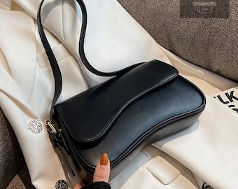 Bolso bandolera de cuero de diseñador para mujer - Bolsos de hombro pequeños con solapa - Bolso de moda para las axilas - Bolso elegante para mujer - Monedero de cuero elegante