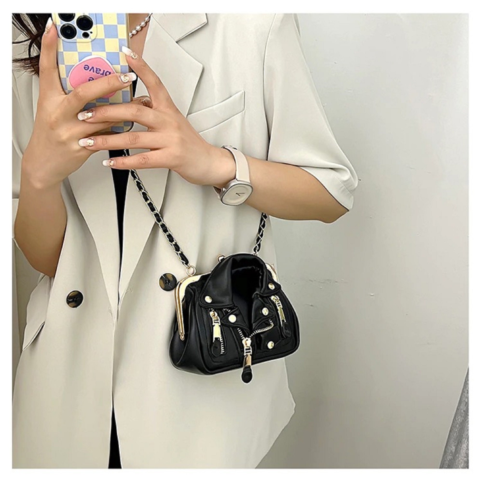 Japan Style Jacket Shape Quality Leather Handbag for Women Luxury Designer  Shoulder Sac Lady Shopping Crossbody Bag Mochilas