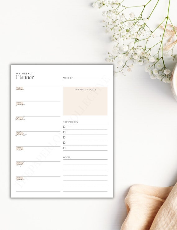 Weekly Planner Printable Productivity Planner Weekly To-do | Etsy