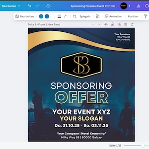 Oferta sponsoringowa Propozycje Oferty Wydarzenia Koncerty Komedia Benefit Okazja Szablon PDF Canva Sponsoring