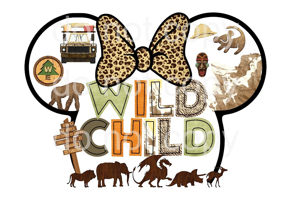 Animal Kingdom Themed Mickey Head Svg Png in Safari Hat for | Etsy