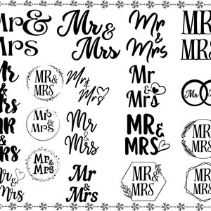 Mr and Mrs SVG Bundle, Mr and Mrs PNG, Mr and Mrs Split Monogram SVG, Hubby and Wifey Svg,bride and groom svg,marriage svg,clipart
