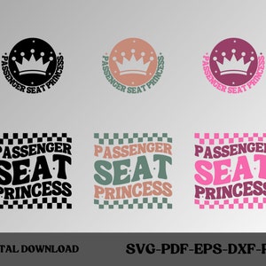 Princesa do assento do passageiro svg, png, namorada svg, carro svg, princesa do passageiro