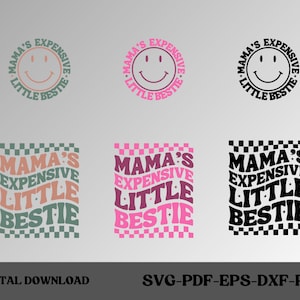 Mama's dure kleine bestie Svg Png, Pocket and Back Svg Png, Trendy Svg Png, grappig peutershirt, digitale download