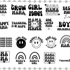 Mama Svg,  Mom Svg, Boho Mama Svg, Retro Mama Svg, Groovy Svg, Mama Wavy Text Svg, Mama Png, Overstimulated Mom Svg