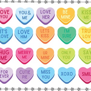 Candy Hearts Svg Valentine&#39;s Day Svg Candy Hearts Clipart Candy Hearts Png Heart Candy Svg Candy Heart Svg Candy Heart Png