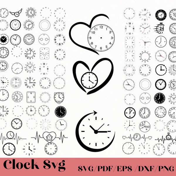 Uhren-Gesicht-Svg-Bundle, Uhr-Svg, römische Zahl-Uhr-Svg, Uhr-Zahlen-Svg, Uhr-Gesicht Clipart-Svg-Datei für Cricut, Uhr-Gesicht-Vorlage,