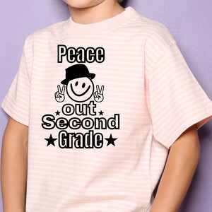 Peace Out Second Grade Svg, End of School Svg, Last Day of School, 2nd Grade Graduation, Shirt Design Kids Graduation Svg, Png Eps Dxf Pdf