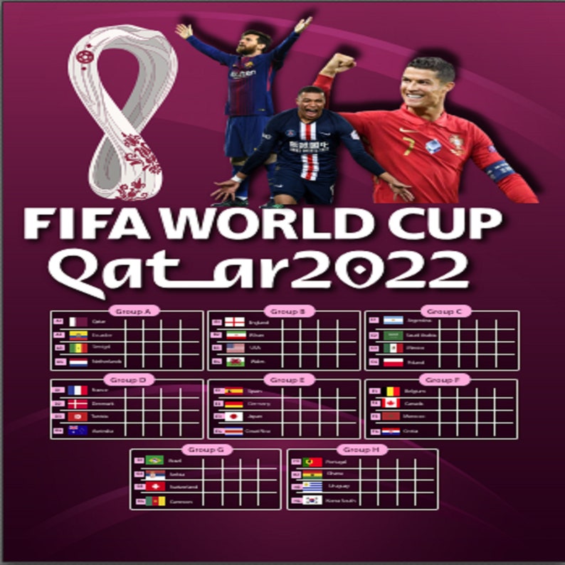 Printable FIFA 2022 Qatar World Cup Wall Chart Instant Etsy