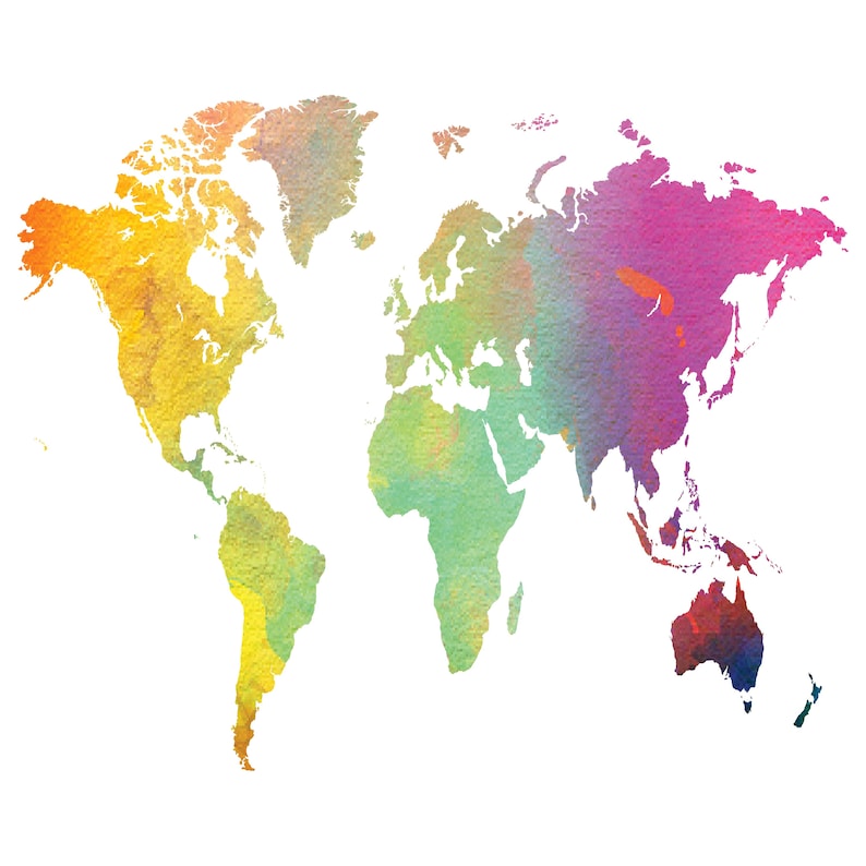 Printable World Map Wall Art World Map Canvas World Map Etsy