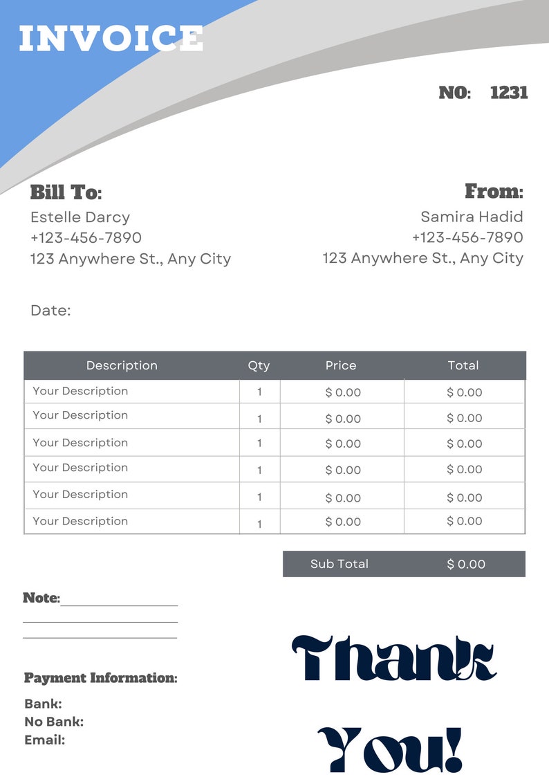 Invoice Template Canva Invoice Template Download Invoice Etsy Invoice Template Canva Invoice Template Download Invoice Etsy