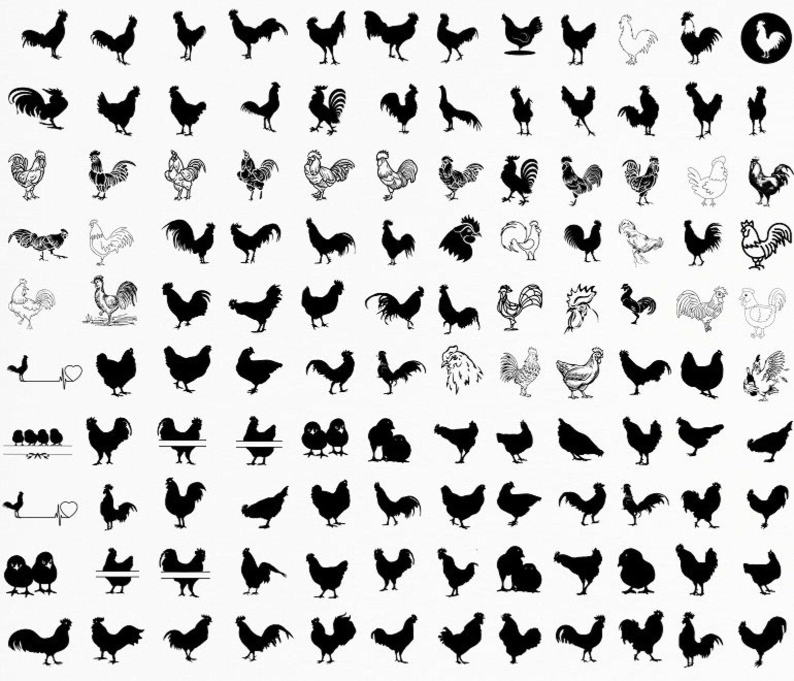 Chicken Svg Bundle , Chicken Svg, Rooster Svg, Chicken Svg Funny, Crazy