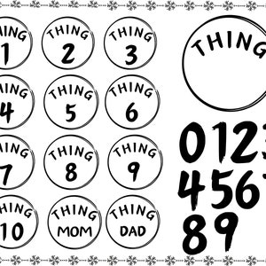 Thing 1 Thing 2 SVG Cut File, Thing Dad Svg,,Thing Mom Svg,Thing Svg File for Cricut,Thing Silhouette, With Editable Design Cut File,Cricut