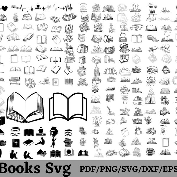 BOOKS SVG, BOOKS Svg cut files for Cricut, Book Svg Cut Files, Books Silhouette, Stack of books Svg