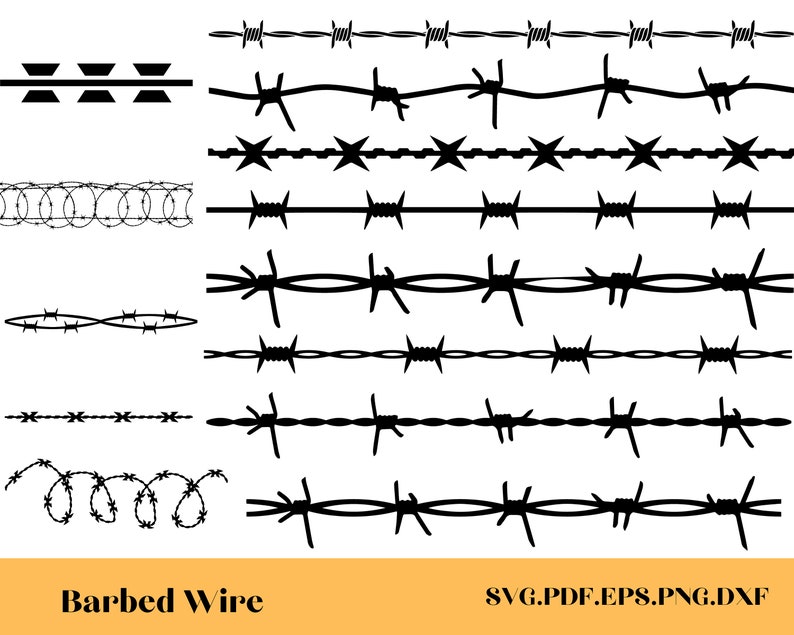 BARBED WIRE SVG, Barbed Wire Svg Cut Files for Cricut, Barbed Wire