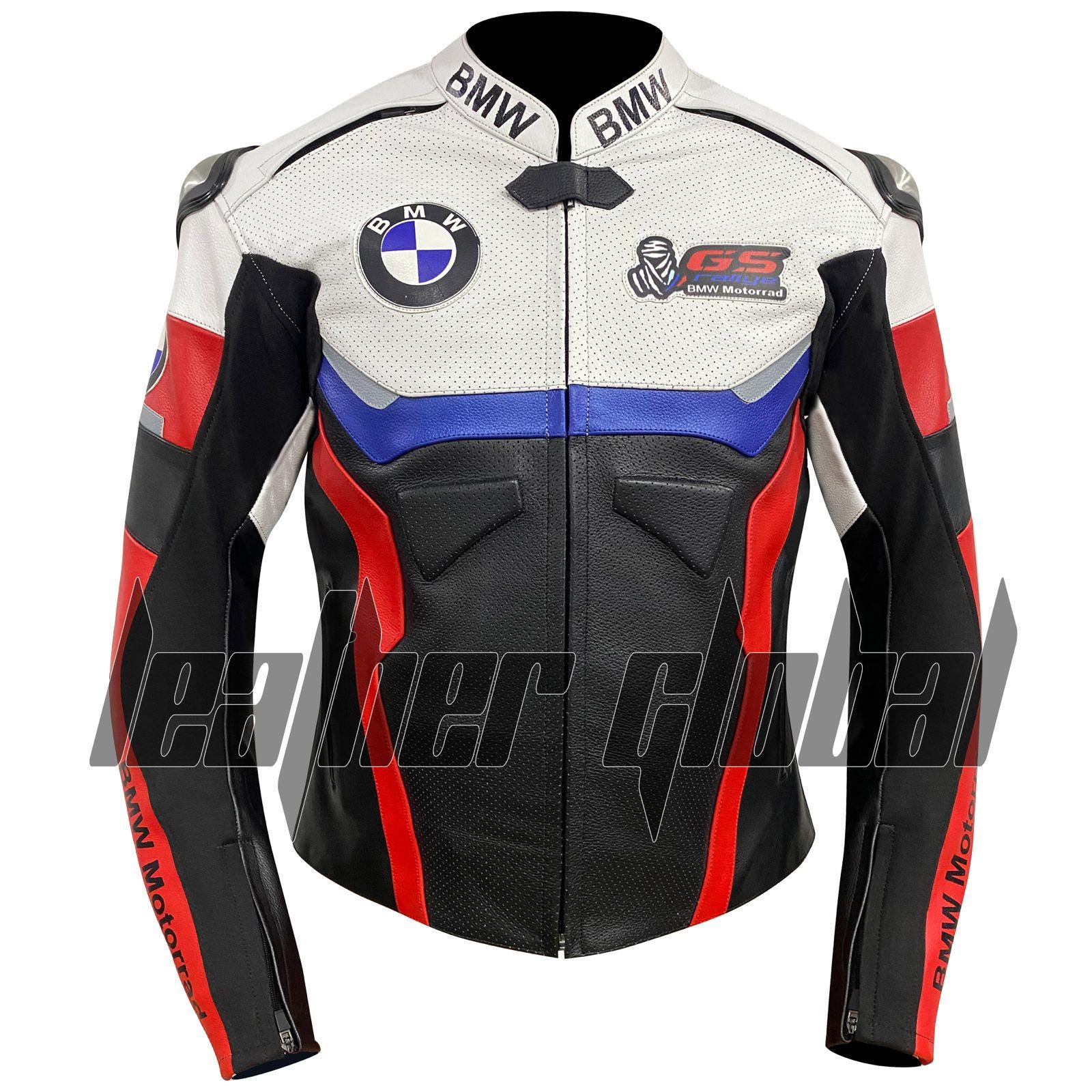 BMW Motorrad レザーレーシングジャケット：プロテクター付き牛革 