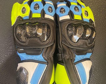 Guantes de cuero genuino para motociclismo de competición, hechos a medida.