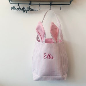 Embroidered Easter Bunny Bag with ears, personalised Easter bag