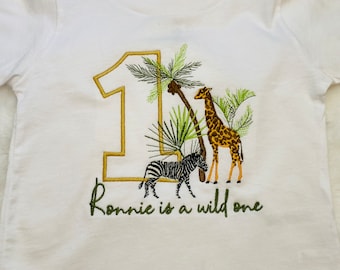 Safari t-shirt, embroidered t-shirt, wild one t-shirt