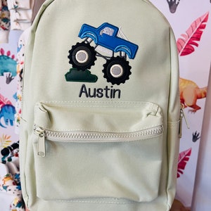 Truck backpack, embroidered backpack, personalised backpack, boys backpack