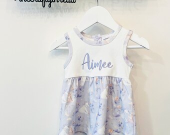 Organic Cotton Unicorn Baby Dress: Embroidered Meadow Design