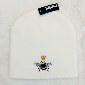 Bee beanie, embroidered bumblebee beanie, bee hat, queen bee